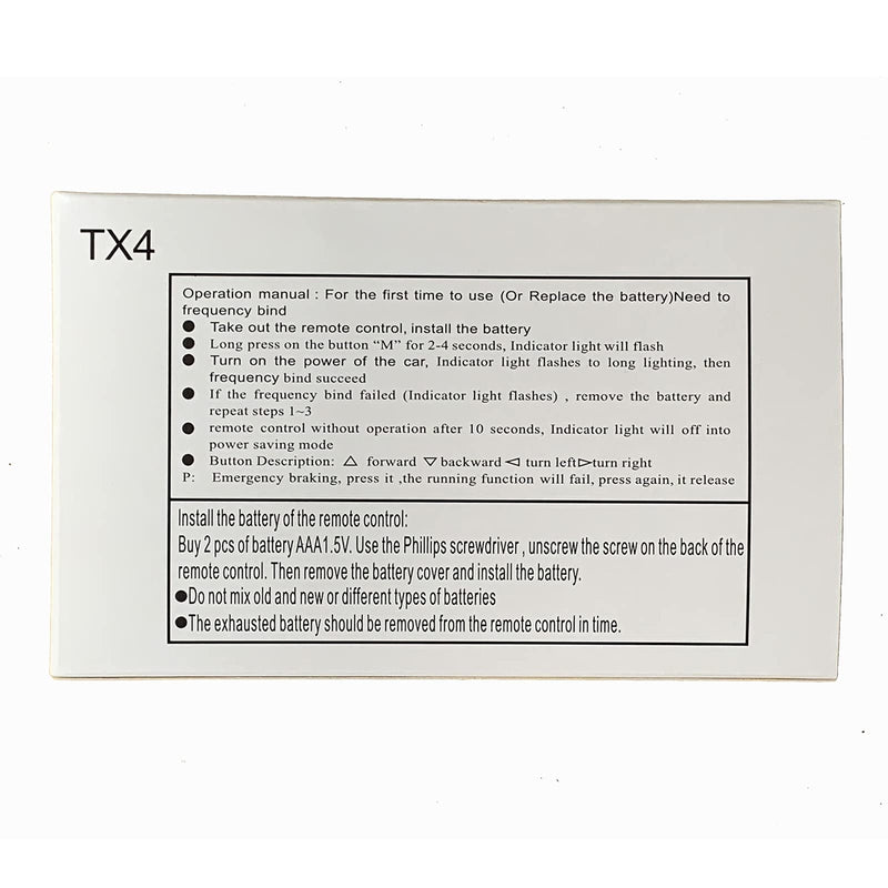 TX4 Kids Electric Ride-On Car with 2.4G Bluetooth Remote Control and Accessories