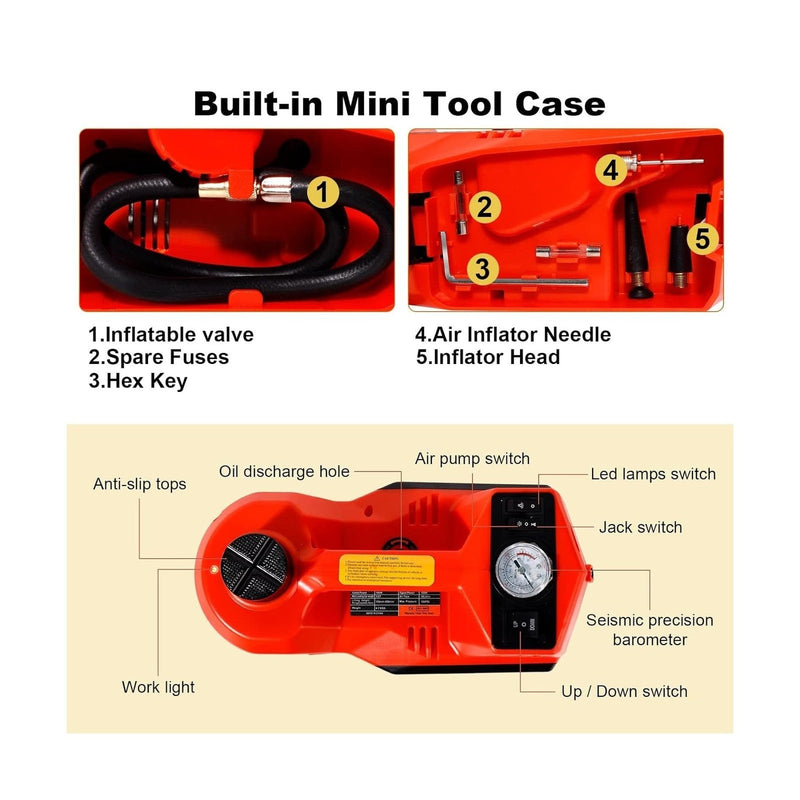 5 Ton Electric Hydraulic Floor Car Jack Kit with Air Pump