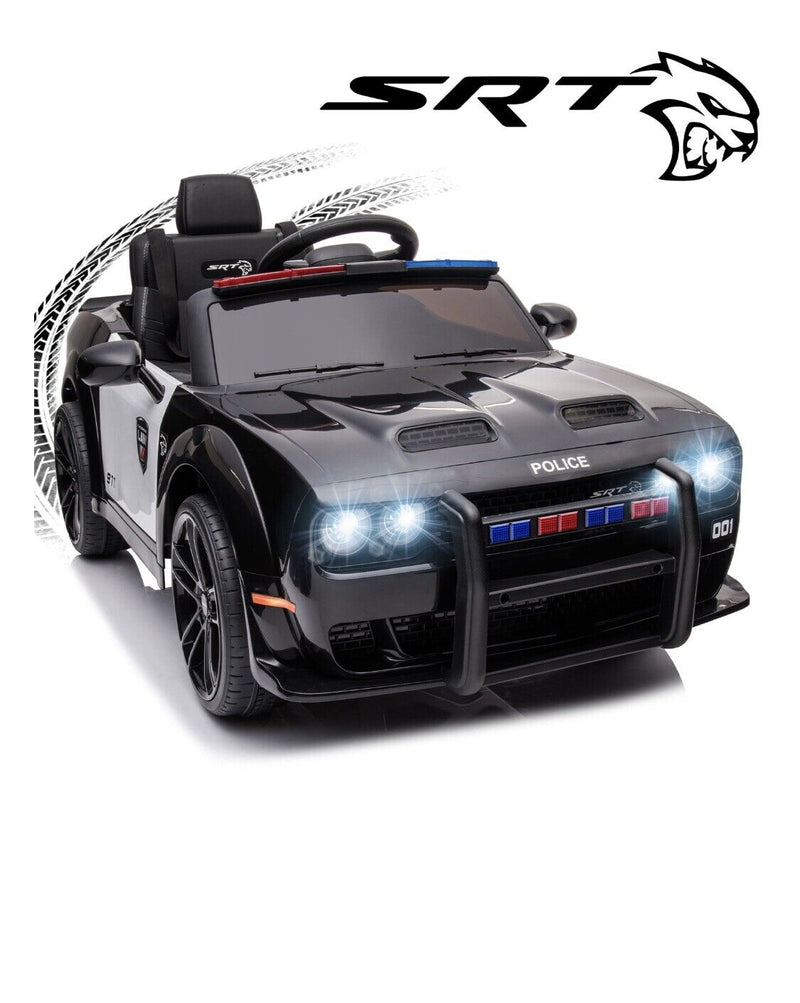 Ultimate Dodge Challenger SRT Hellcat Police Car 12V Kids Ride-On Toy with Remote Control