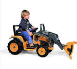 Peg Perego Ground Force Tractor Loader Ride-On Car with Front and Rear Wheels