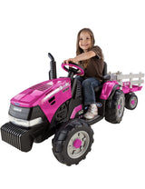 Peg Perego Ground Force Tractor Loader Ride-On Car with Front and Rear Wheels