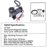 Quiet 300 PSI Air Compressor 1/4 NPT Super Silent 69dB for Truck, Car, and Train Use