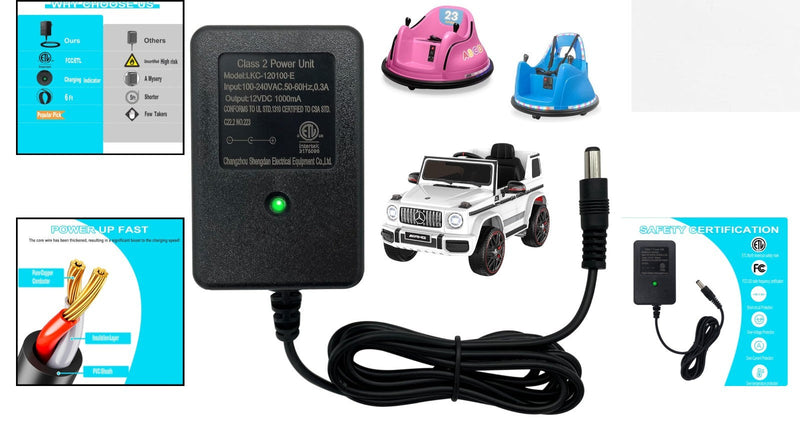 Universal 12V Electric Ride-On Charger – Safe, Reliable Power for Kids