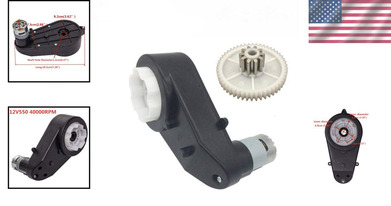 12V Universal DC Gearbox Motor for Kids Electric Toy Cars with Easy Installation