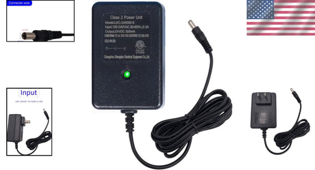Universal 24V Charger for Electric Ride-On Cars and Strollers with LED Indicator