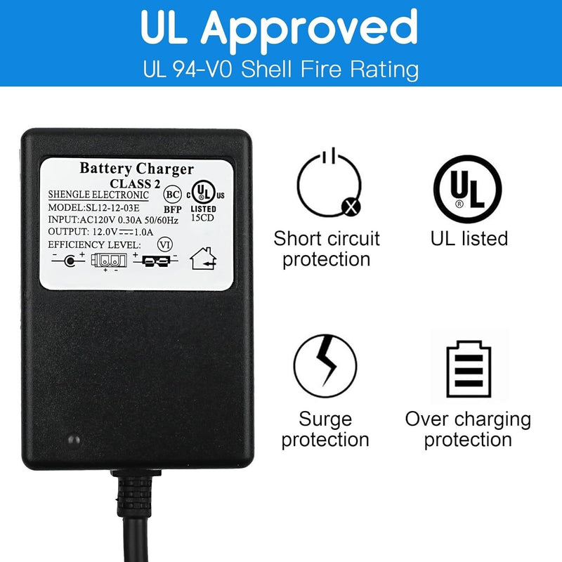 Universal 6ft 12V Battery Charger Cable Certified Safe