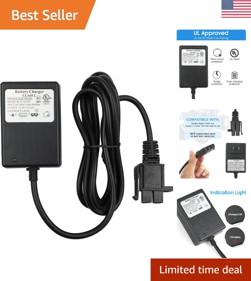 Universal 6ft 12V Battery Charger Cable Certified Safe