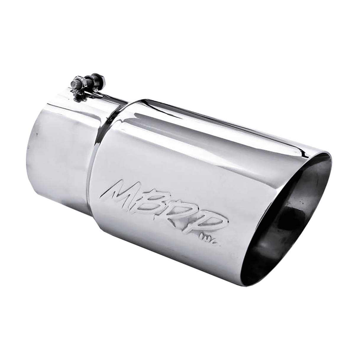 Universal Angled Dual Wall Polished Stainless Steel Exhaust Tip 5" x 6" x 12" (T5074)