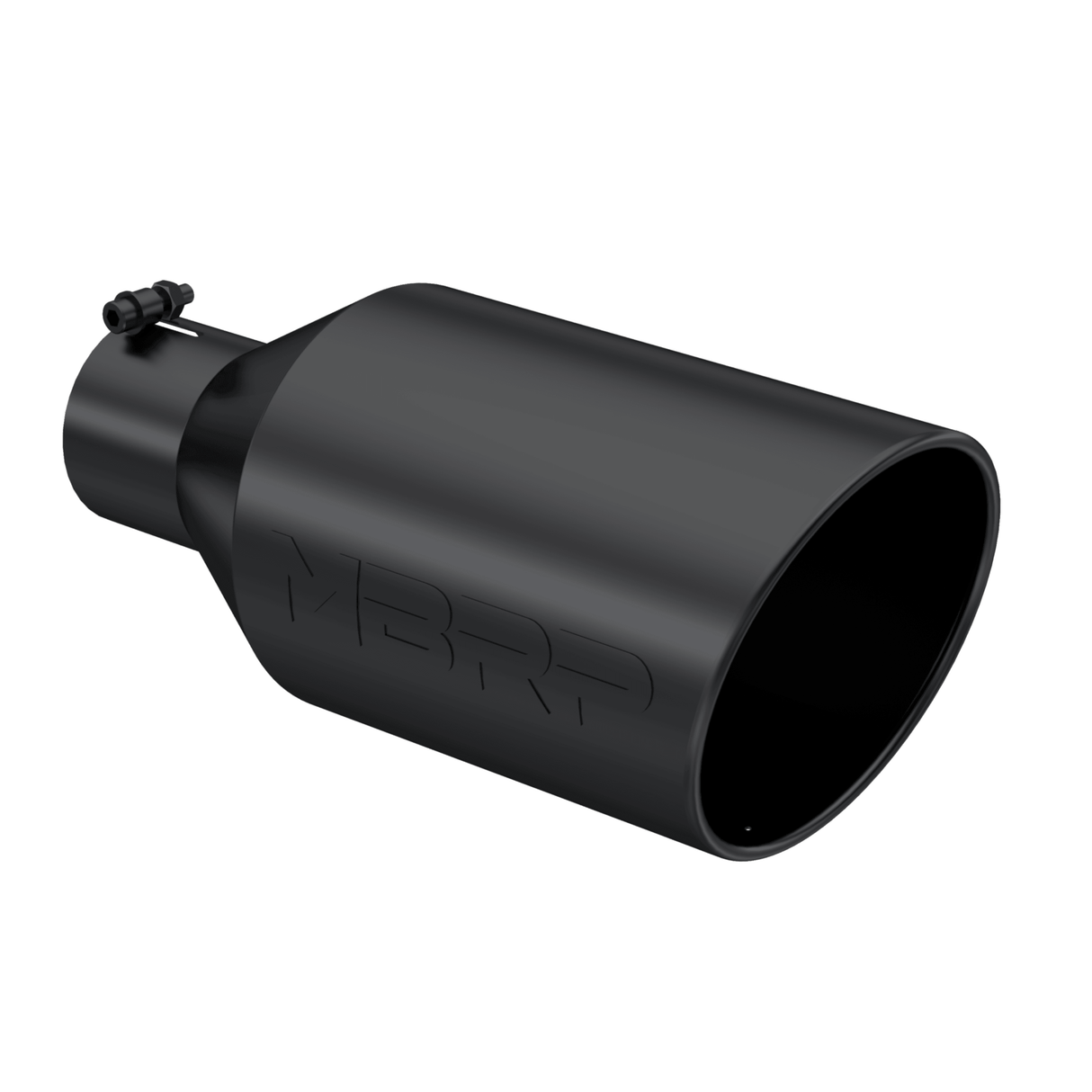Universal Angled Rolled End Exhaust Tip Black Finish 4" - 8" x 18" (T5128BLK)