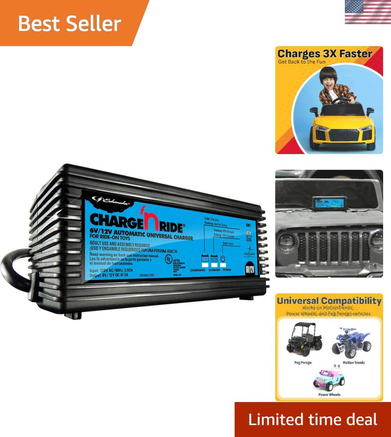 Universal Battery Maintainer for Ride-On Toys with Quick Connect and LED Status Indicator