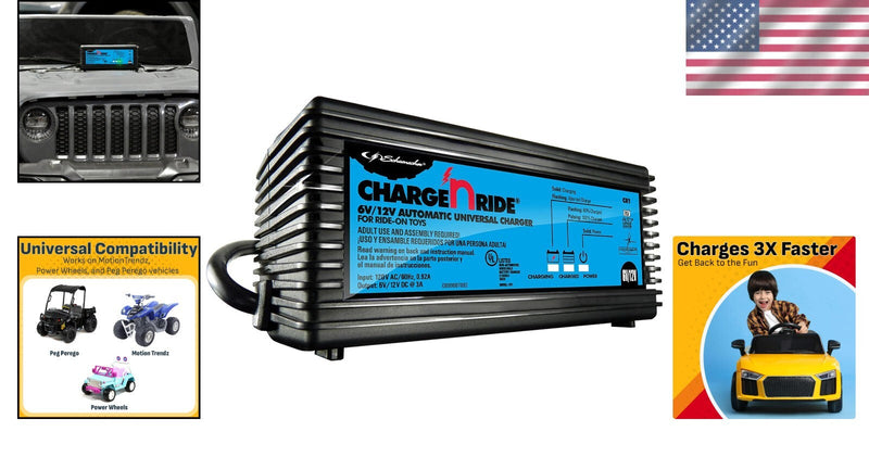 Universal Battery Maintainer for Ride-On Toys with Quick Connect and LED Status Indicator