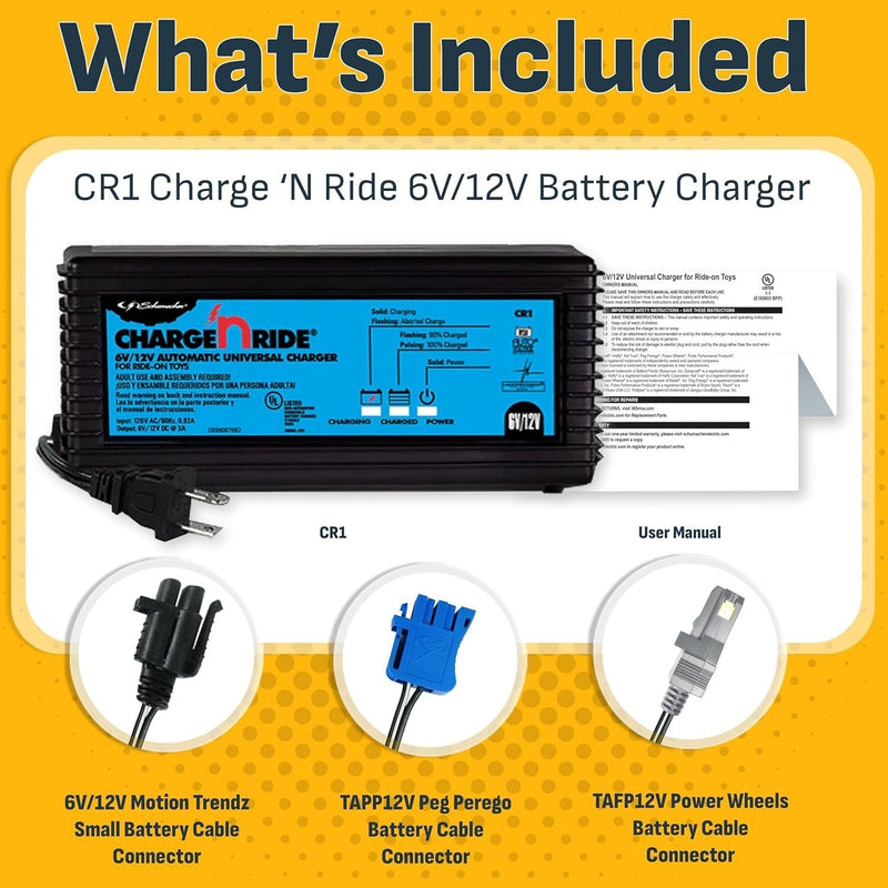 Universal Battery Maintainer for Ride-On Toys with Quick Connect and LED Status Indicator