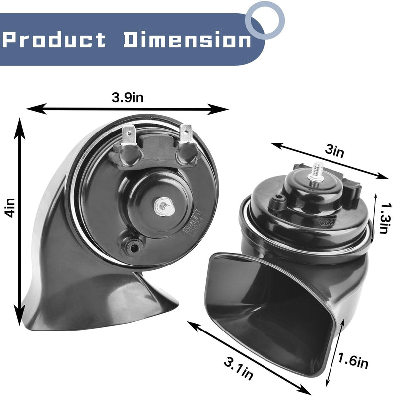 Universal Car Horn Upgrade Kit 12V High Low Dual Tone Snail Loud Water-Resistant