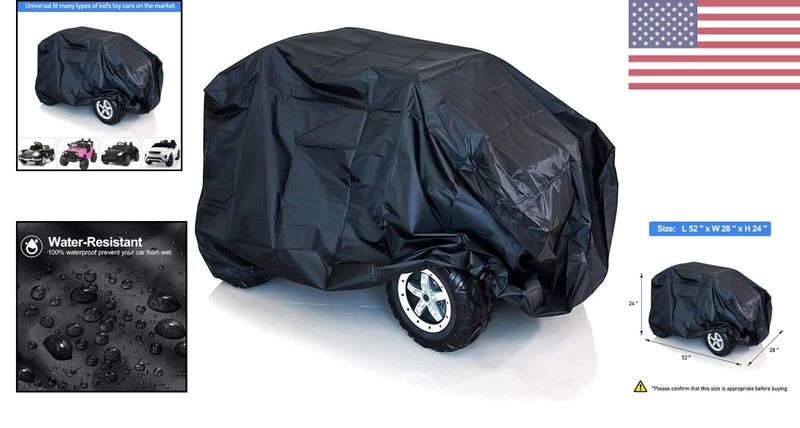 Universal Fit Ride-On Toy Car Cover Water Resistant Tear-Proof Easy to Clean