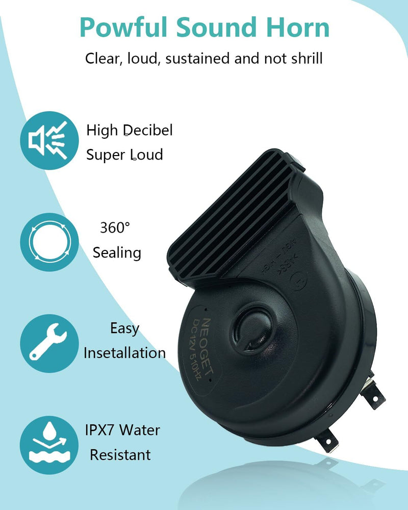 Universal 12V Compact Car Horn Kit with Loud Double Pitch and Deep Bass Sound