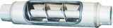 Universal Mel's Round Body Aluminized Twister Resonator 3"-5" Inlet/Outlet