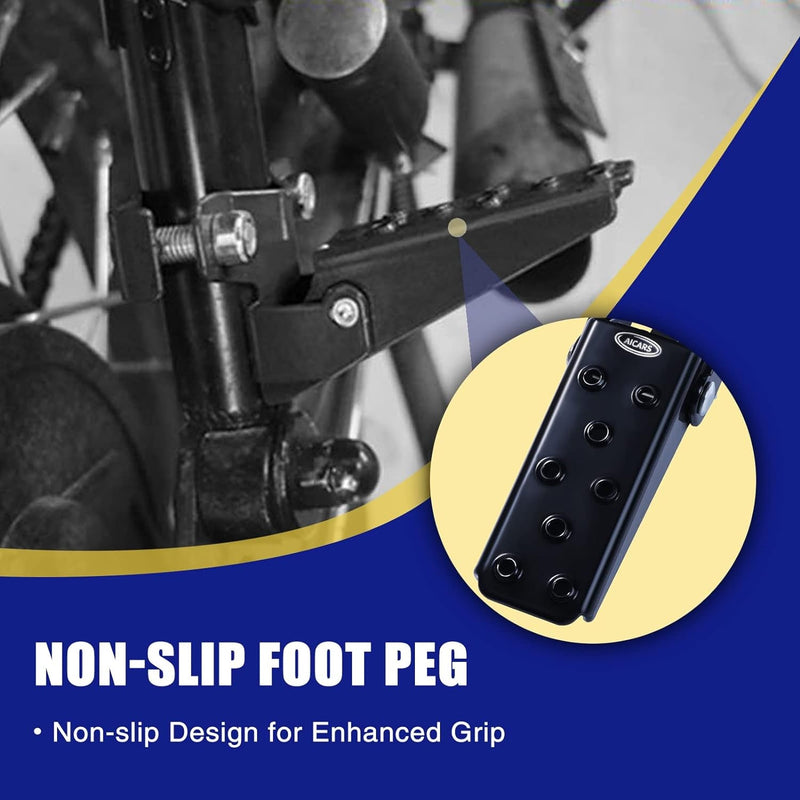 Universal Folding Motorcycle Foot Pegs Pedals Compatible with Mini Bikes and ATVs