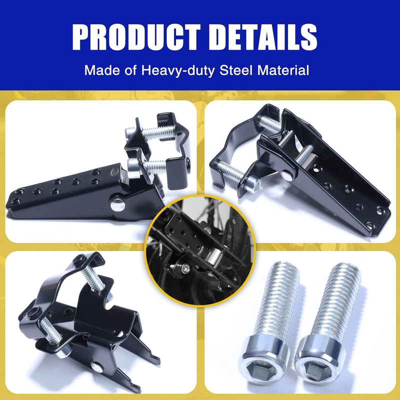 Universal Folding Motorcycle Foot Pegs Pedals Compatible with Mini Bikes and ATVs