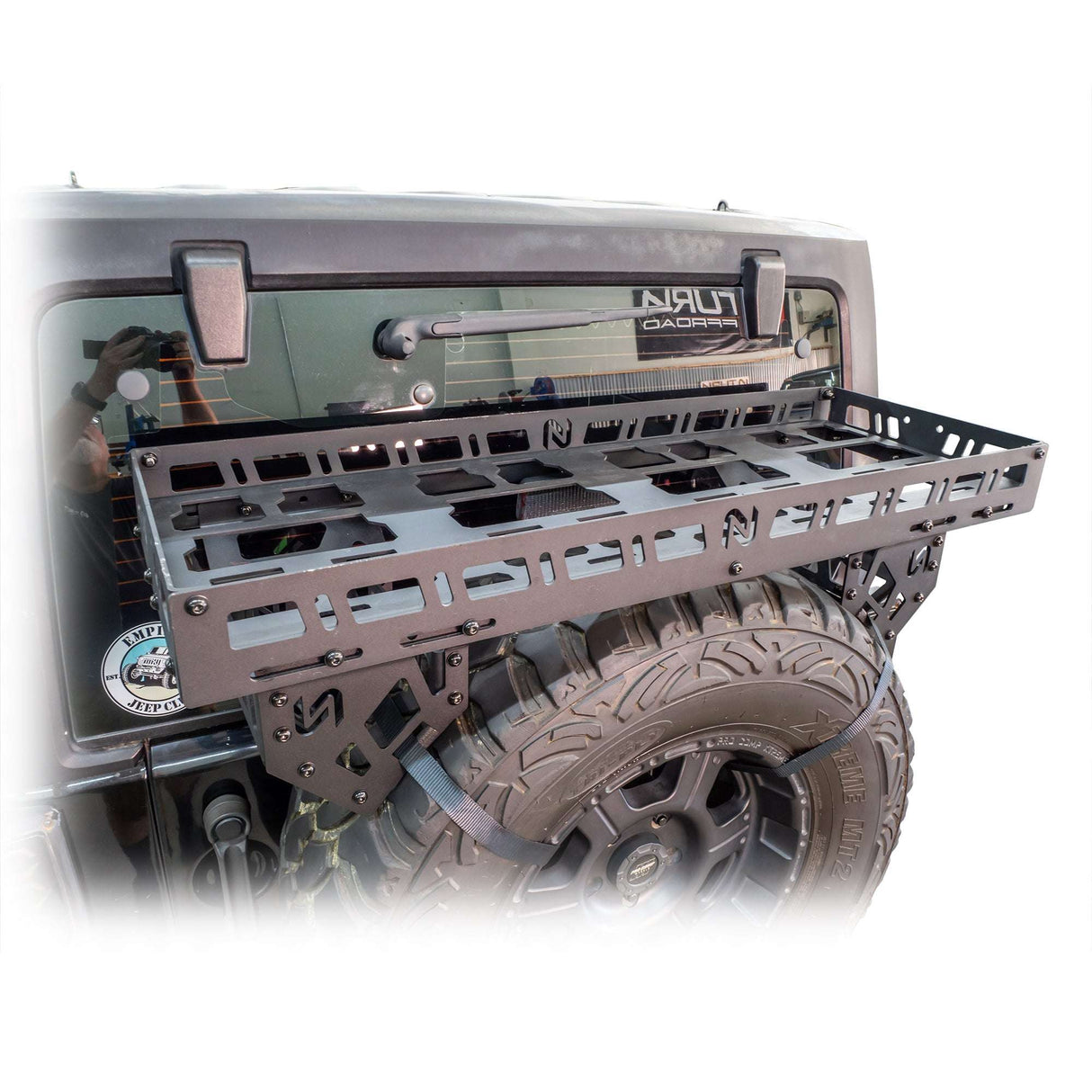 Universal Offroad Spare Tire Storage Rack - Offroad Ice Chest Carrier Turn Offroad
