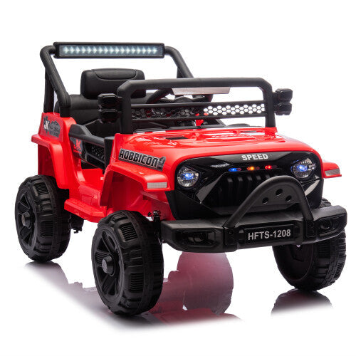 12V Kids Electric Ride-On Car with Power Wheels and LED Lights