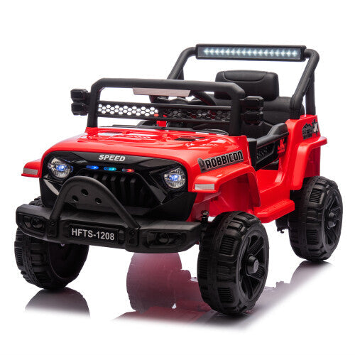 12V Kids Electric Ride-On Car with Power Wheels and LED Lights