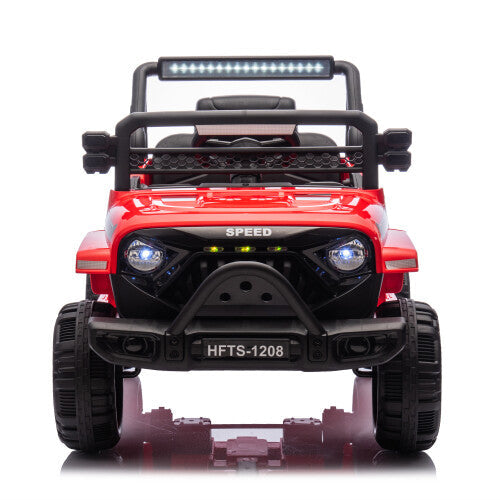 12V Kids Electric Ride-On Car with Power Wheels and LED Lights
