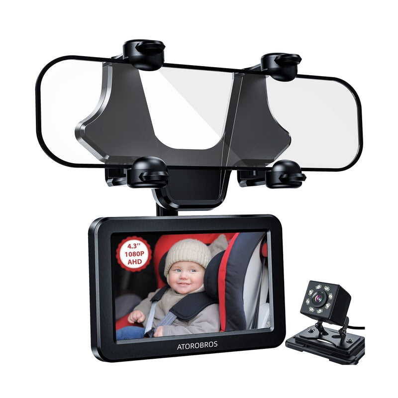 Upgraded AHD 1080P Baby Car Camera with 4.3'' Display for Rear-Facing Seats