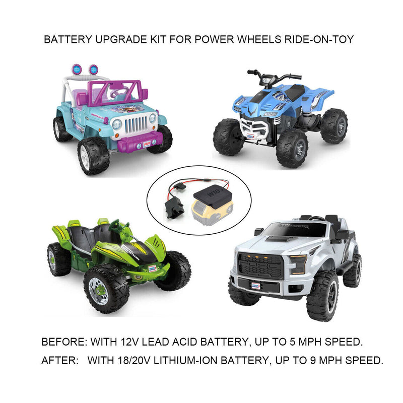 18V/20V Lithium-Ion Battery Upgrade Kit for Power Wheels