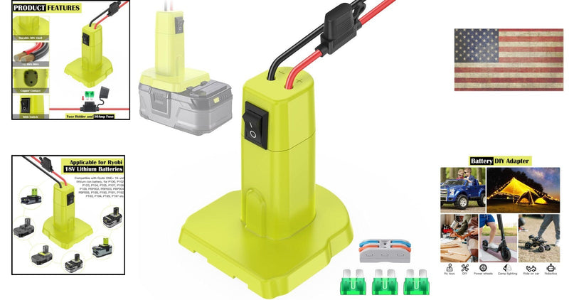 18V Power Wheels Adapter for RC Toys with Enhanced Safety Features