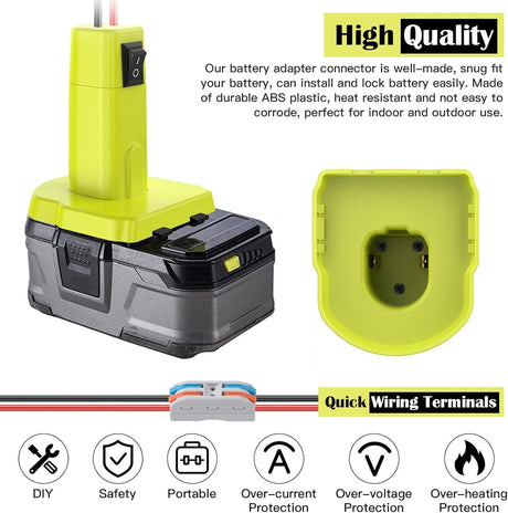18V Power Wheels Adapter for RC Toys with Enhanced Safety Features