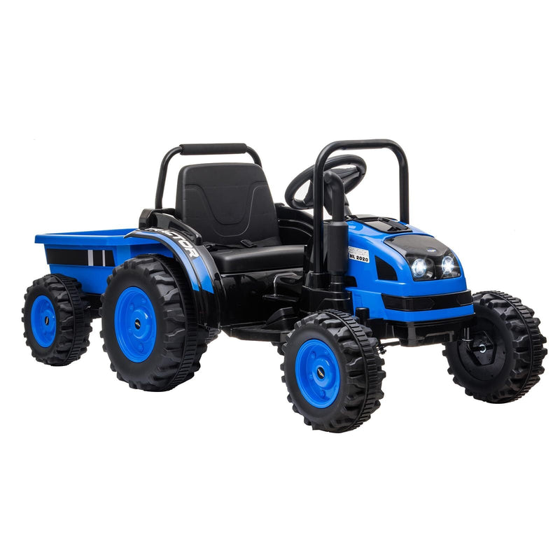 12V Electric Kids Ride-On Tractor with Trailer and Remote Control