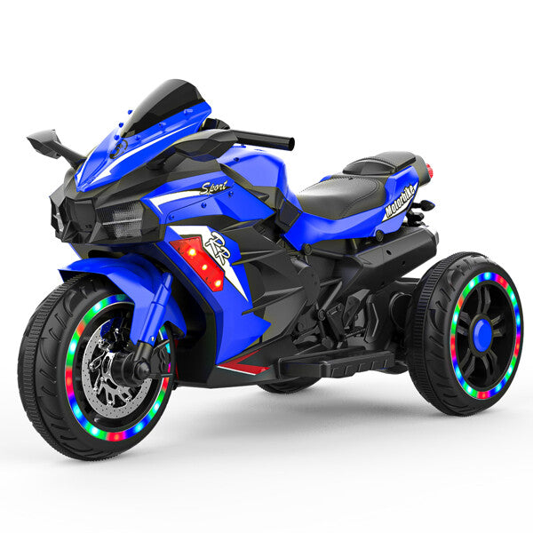 12V Electric Kids Ride-On Dirt Bike with 3 Wheels and Built-In Music