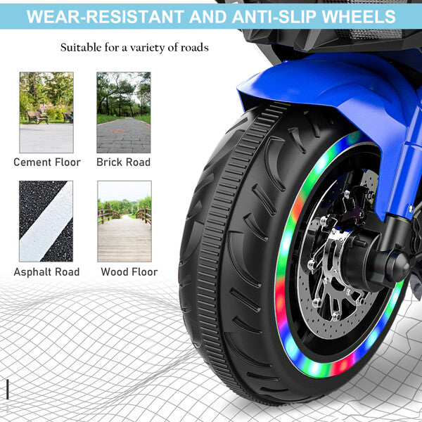 12V Electric Kids Ride-On Dirt Bike with 3 Wheels and Built-In Music