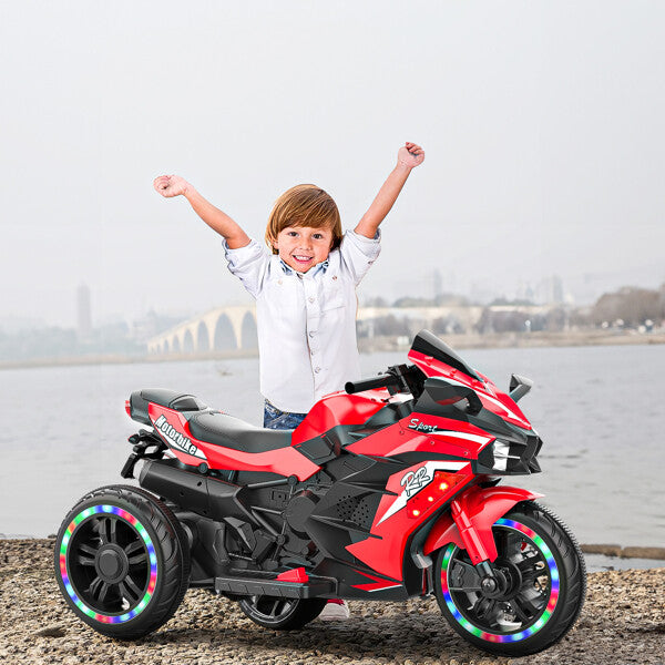 12V Electric Kids Ride-On Dirt Bike with 3 Wheels and Built-In Music