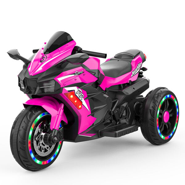 12V Electric Kids Ride-On Dirt Bike with 3 Wheels and Built-In Music