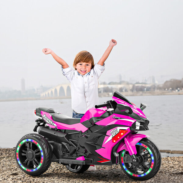 12V Electric Kids Ride-On Dirt Bike with 3 Wheels and Built-In Music