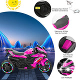 12V Electric Kids Ride-On Dirt Bike with 3 Wheels and Built-In Music
