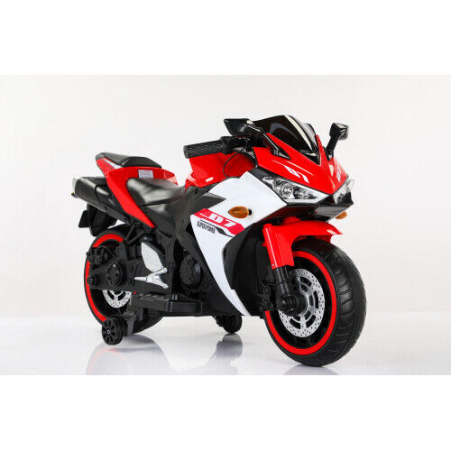 Kids 12V Electric Ride-On Dirt Bike with Training Wheels