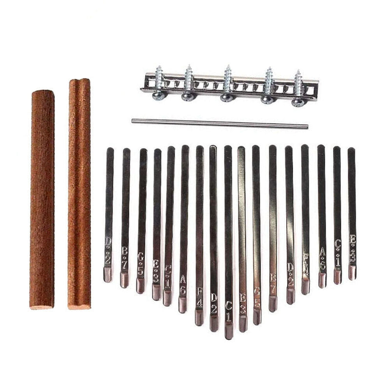 17-Key Thumb Piano Kalimba Set with Tuning Hammer, Keys, Screws, and Metal Bar