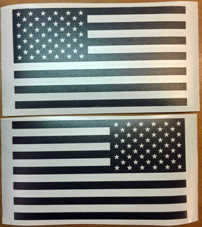 US Flag Decals - Premium Cast Matte Black Viny TVD Vinyl Decals