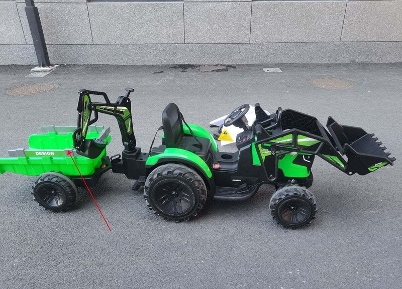 24V 3-in-1 Battery-Powered Electric Kids Ride-On Tractor with Trailer