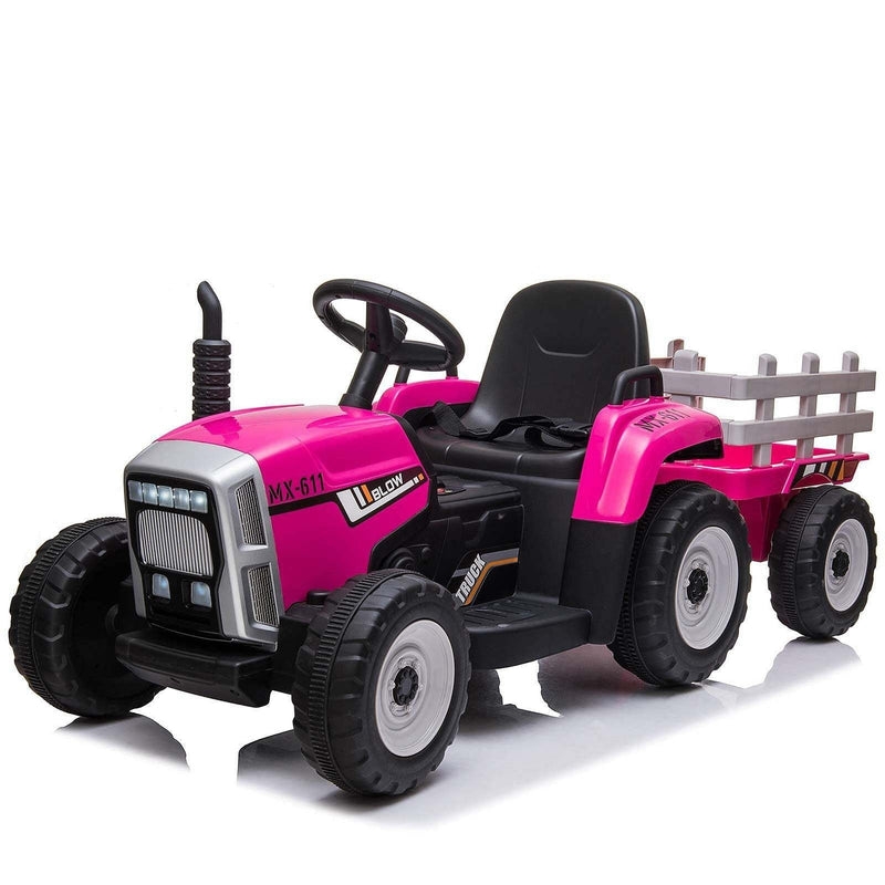 12V Kids Electric Ride-On Tractor Battery Powered 35W Rose