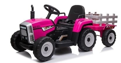 12V Kids Electric Ride-On Tractor Battery Powered 35W Rose