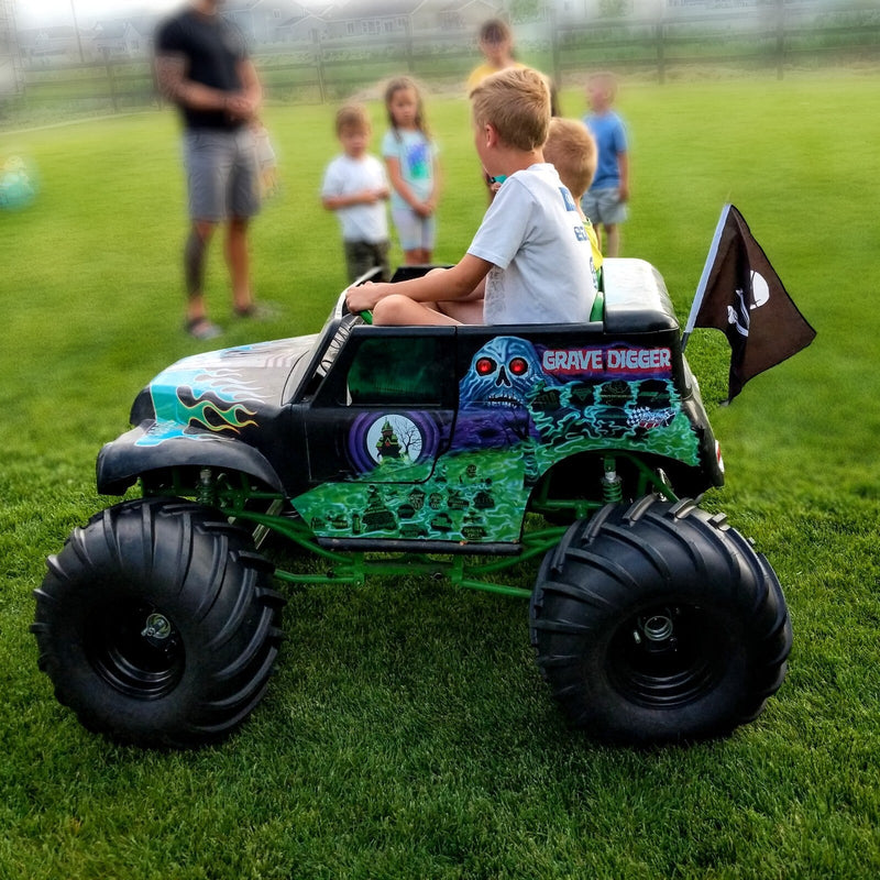 24V Mountable Jolly Roger Pirate Flag for Ride-On Grave Digger Toy