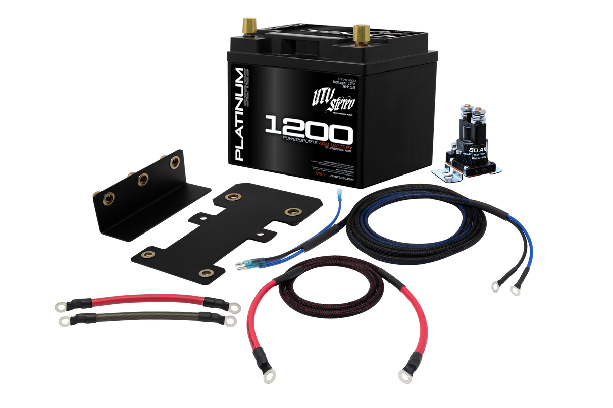 Kawasaki Teryx H2 2nd Battery Kit | UTVS-H2-2BATT-KIT UTV Stereo