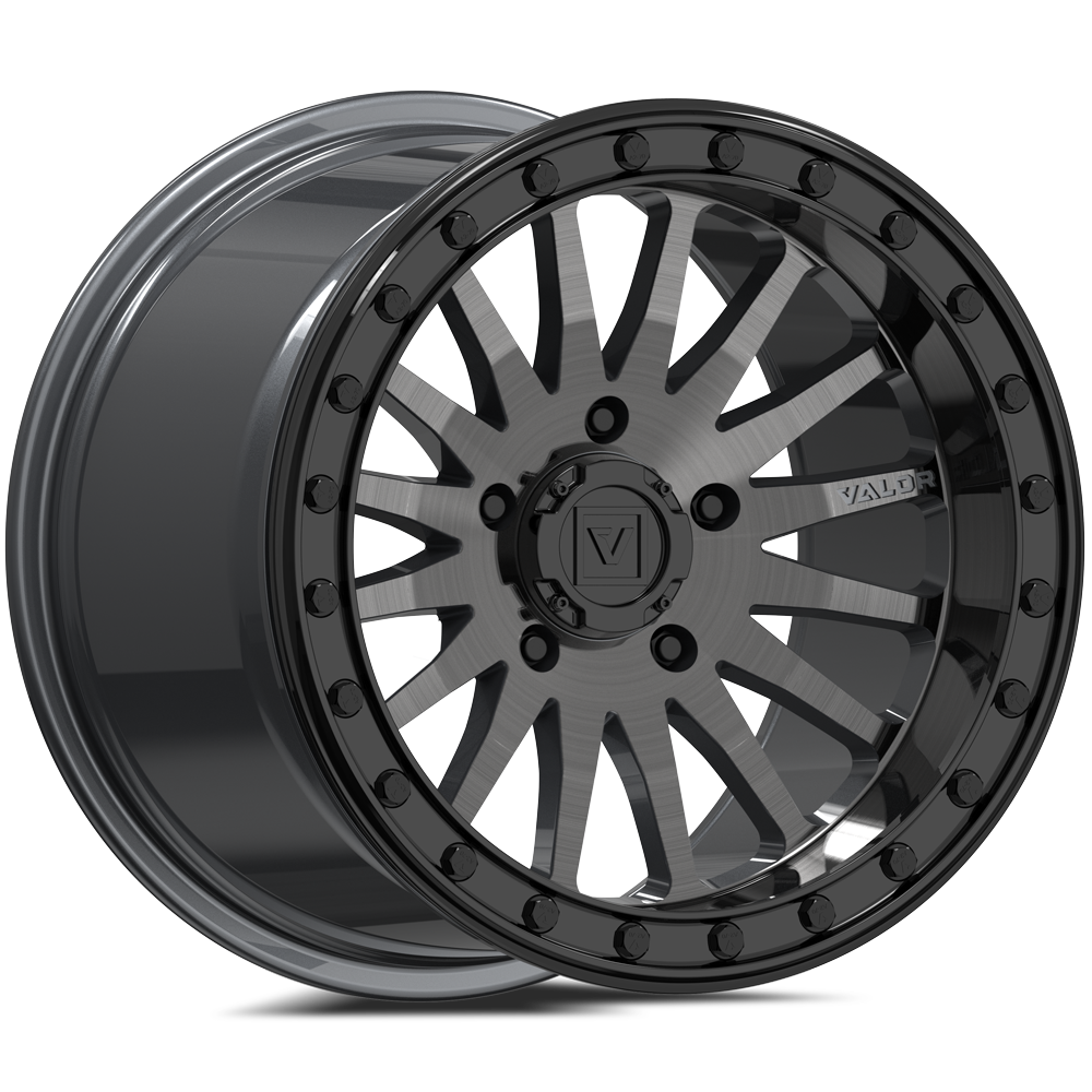 V06 Brushed Gunmetal UTV Beadlock