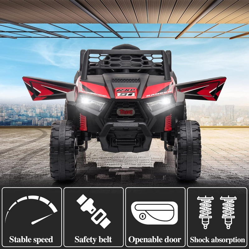 Vehículo eléctrico todoterreno UTV 12V para niños con función de avance y retroceso
