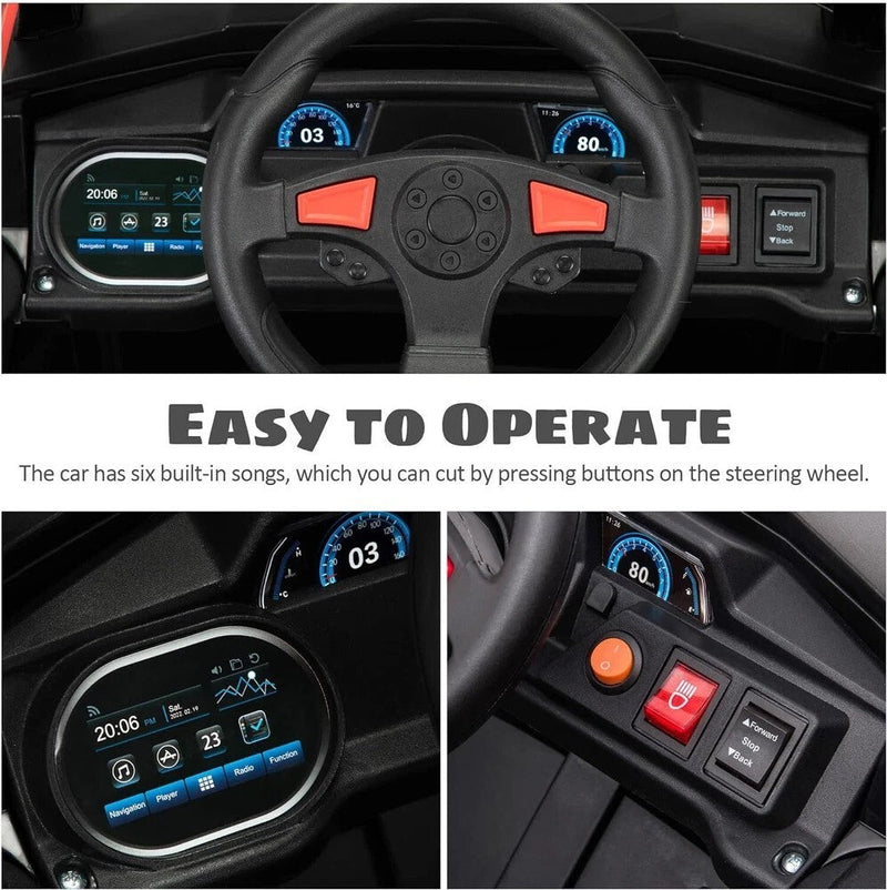 Vehículo eléctrico todoterreno UTV 12V para niños con función de avance y retroceso