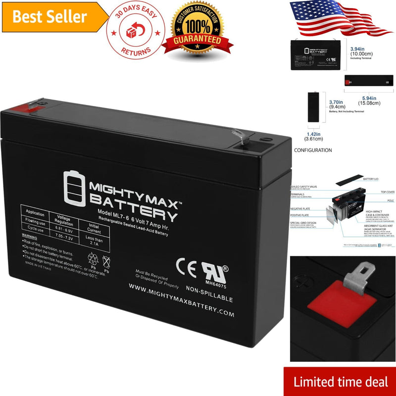 6V 7Ah Ride-On Car Battery with Long-Lasting Performance