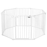 Versatile 8-Panel Metal Play Yard and Pet Barrier with Adjustable Wall Mount